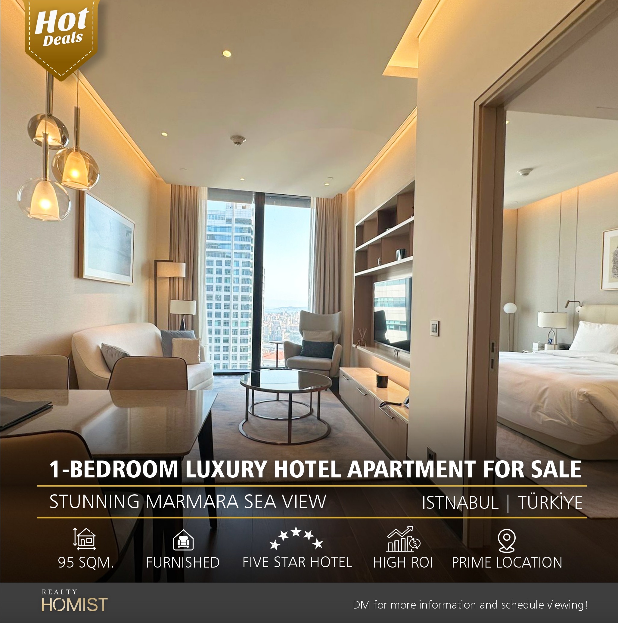 Luxury 1 Bedroom (1+1) Hotel Apartment in THE ADDRESS RESIDENCE ISTANBUL